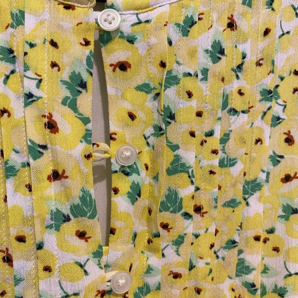 XSP loft floral print dress with side ties green yellow and white - like new - Picture 5 of 9